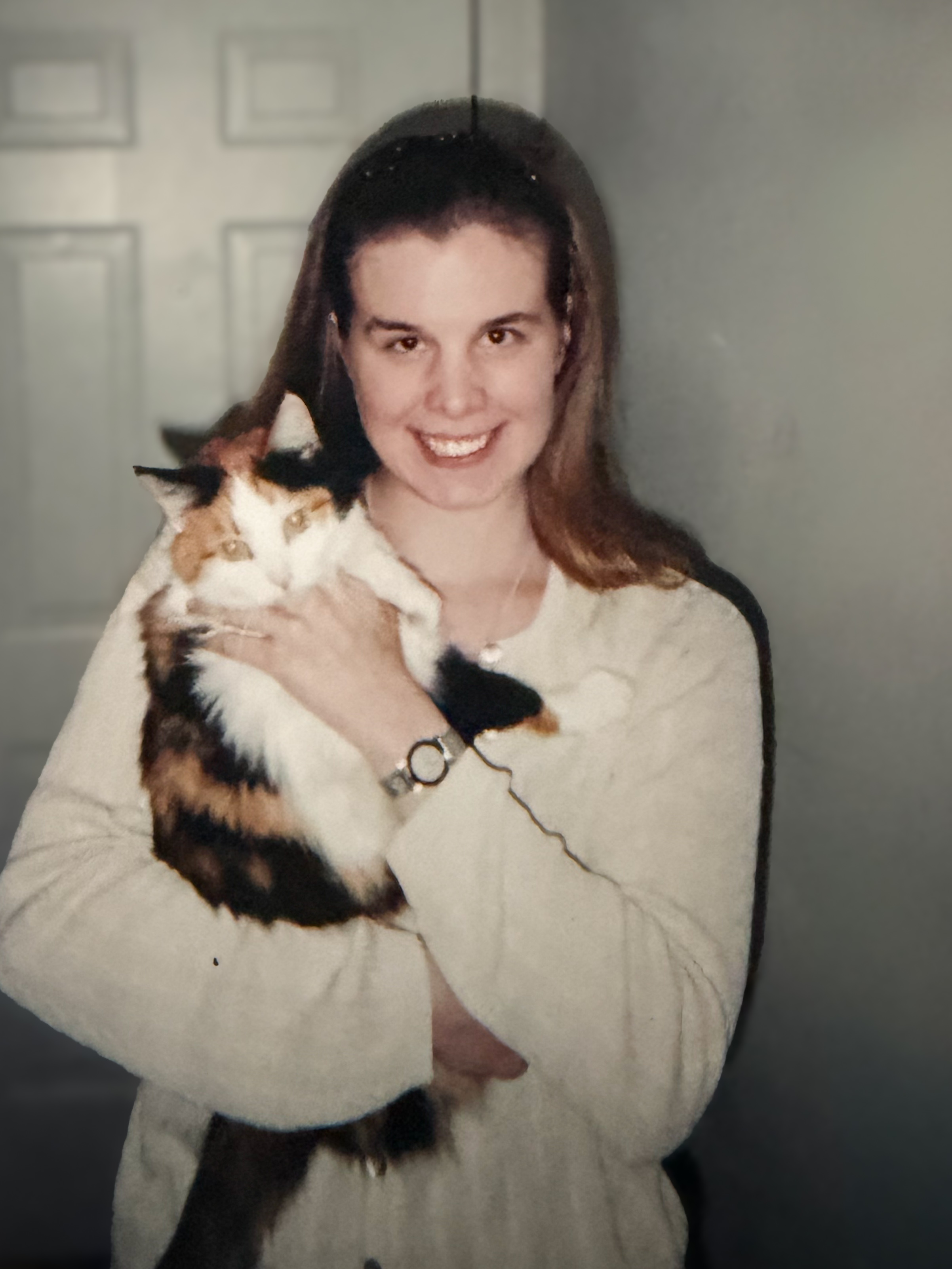 Me with Chris's Cat, 2002 or 2003. 